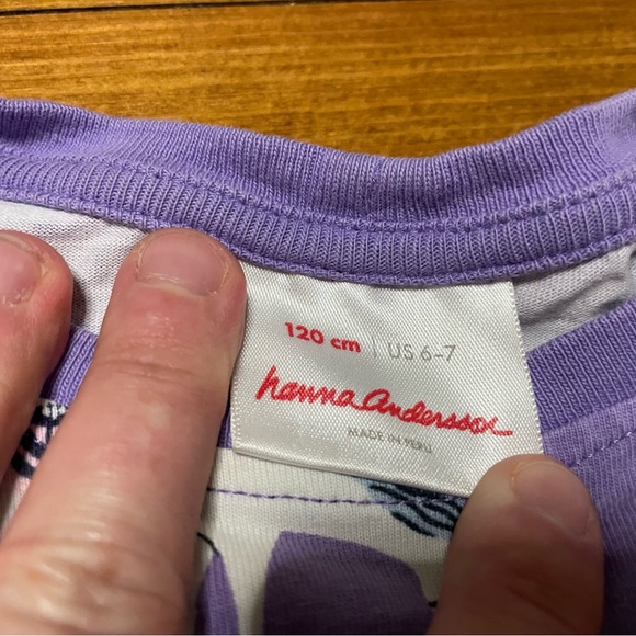 Hanna Andersson Purple Cotton Horse Long Sleeve Tee Shirt Size 6-7 or 120 cm - Picture 5 of 6